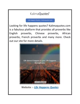 Life Happens Quotes  Kalimaquotes.com