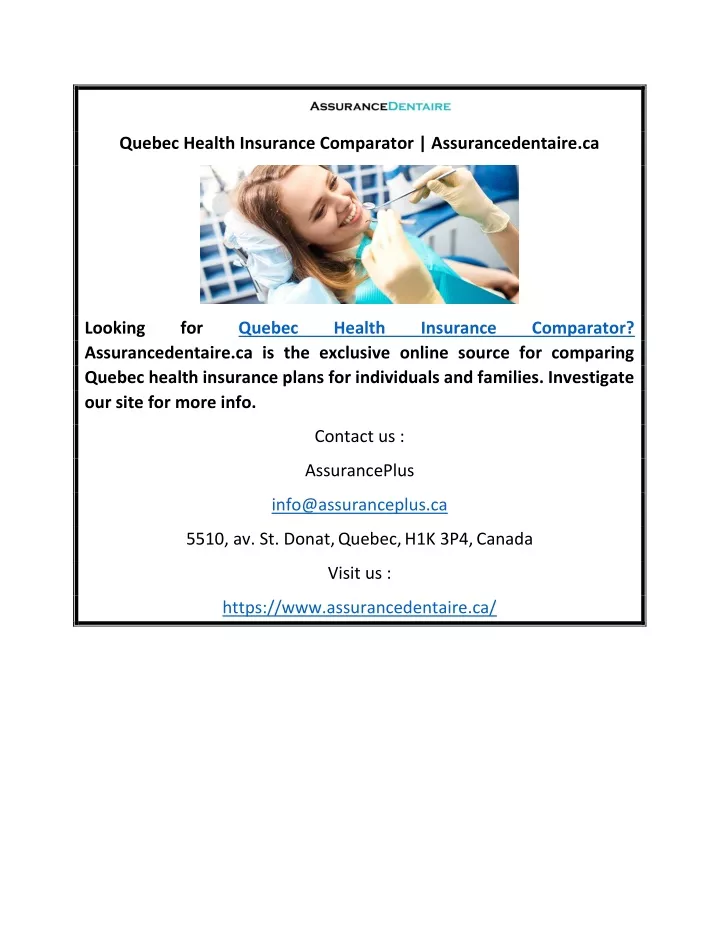 quebec health insurance comparator