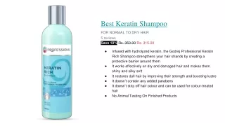 Buy best Keratin Shampoo Online at Best Price - Godrej Professional