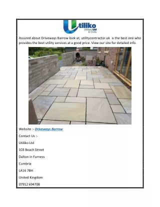 Driveways Barrow  Utilitycontractor.uk