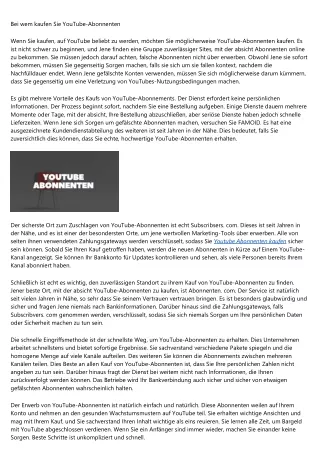 Wo kaufen Sie YouTube-Abonnenten