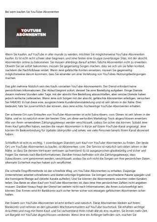 Wo kaufen Sie YouTube-Abonnenten