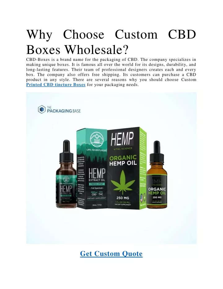 why choose custom cbd boxes wholesale cbd boxes