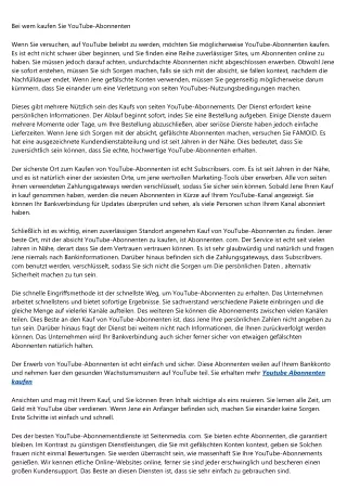 Bei wem kaufen Sie YouTube-Abonnenten