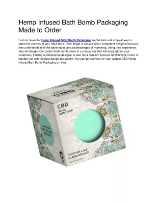 hemp infused bath bomb packaging made to order