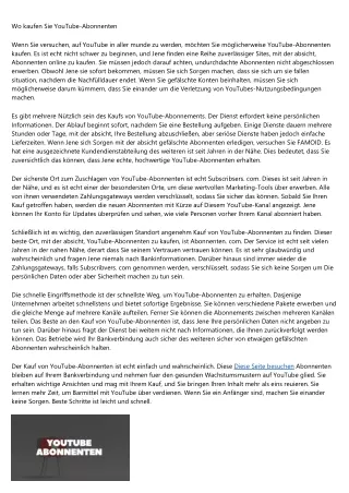 Bei wem kaufen Sie YouTube-Abonnenten