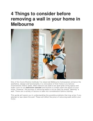 4 things to consider before removing a wall