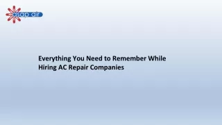 Everything You Need to Remember While Hiring AC Repair Companies