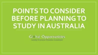 points to consider before planning to study in australia