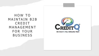 how to maintain b2b credit management for your business