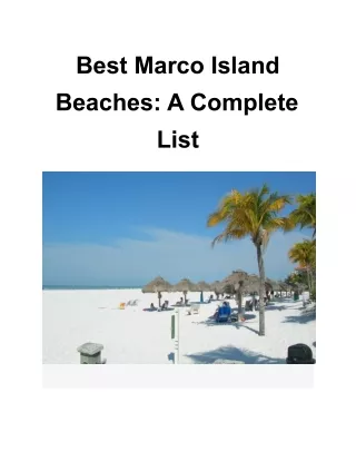 best marco island beaches a complete list