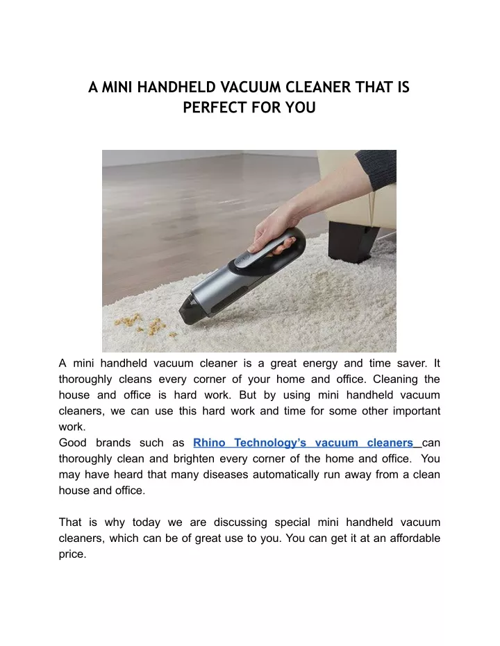 a mini handheld vacuum cleaner that is perfect