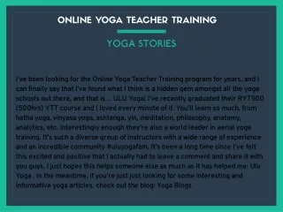 Online Yoga Teacher Training