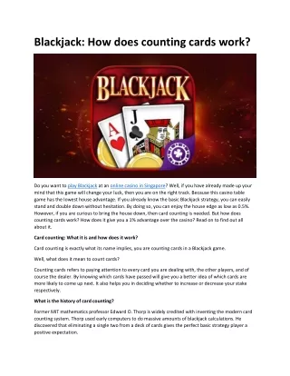 blackjack how does counting cards work