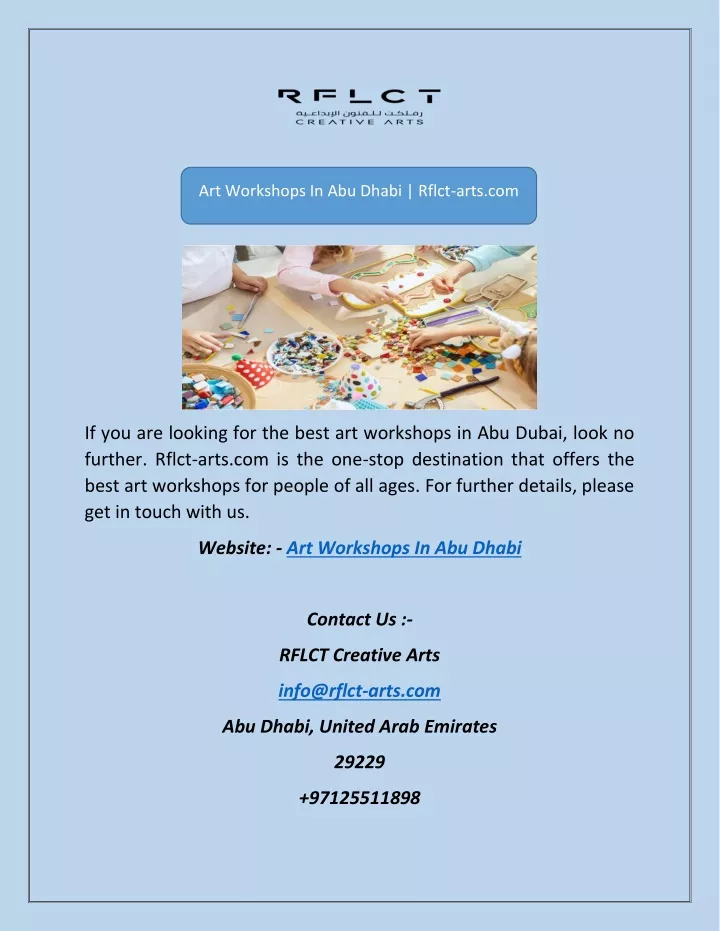 art workshops in abu dhabi rflct arts com