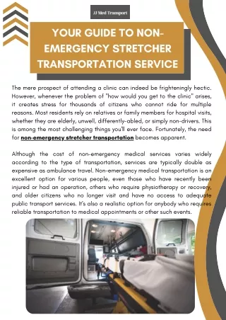 Your Guide to Non-Emergency Stretcher Transportation Service