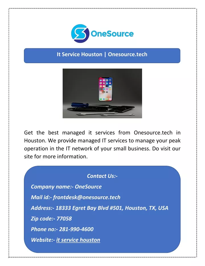 it service houston onesource tech