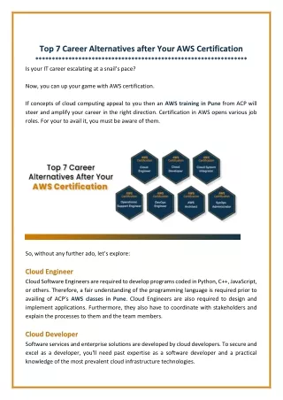 What are the Career opportunities After Getting AWS certification?