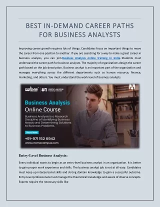 Best In-Demand Career Paths For Business Analysts