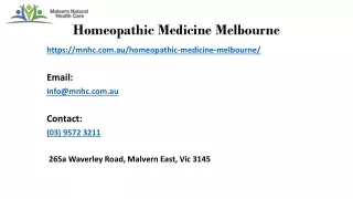 homeopathic medicine melbourne