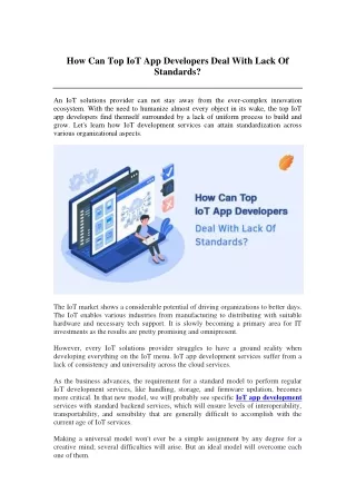 how can top iot app developers deal with lack