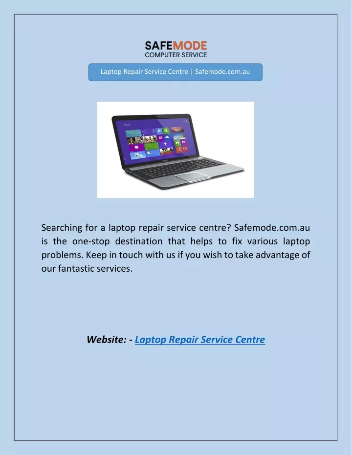 laptop repair service centre safemode com au