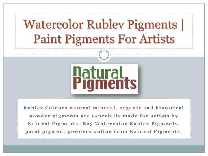watercolor rublev pigments paint pigments for artists