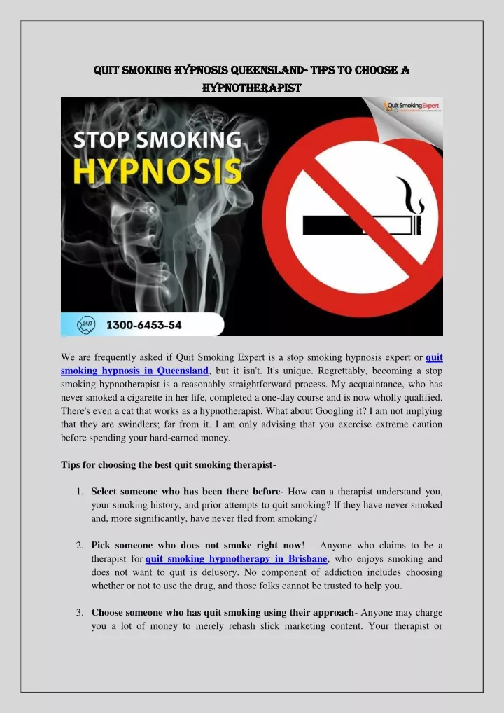quit smoking hypnosis queensland quit smoking