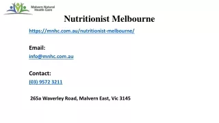 nutritionist melbourne