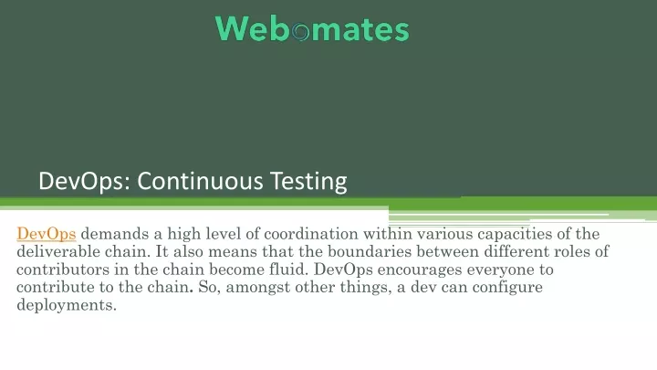 devops continuous testing