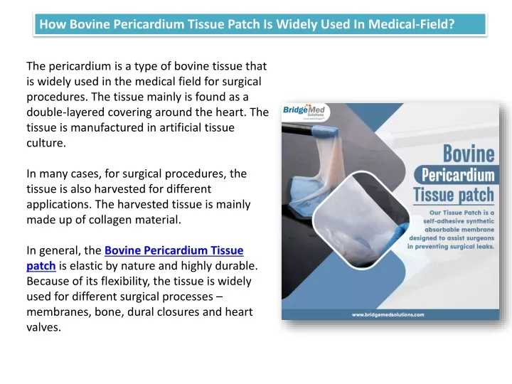 how bovine pericardium tissue patch is widely