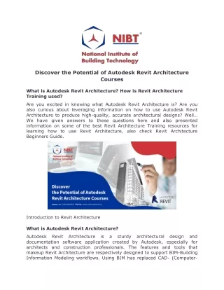 discover the potential of autodesk revit