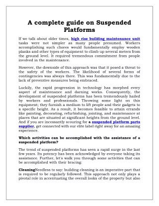a complete guide on suspended platforms