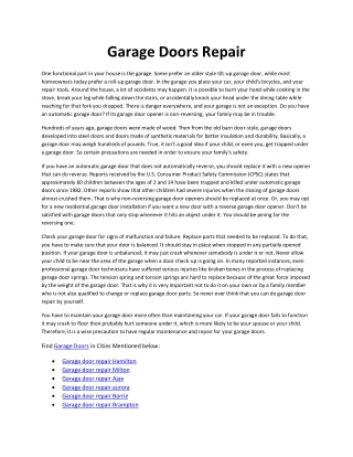 Garage Doors Repair