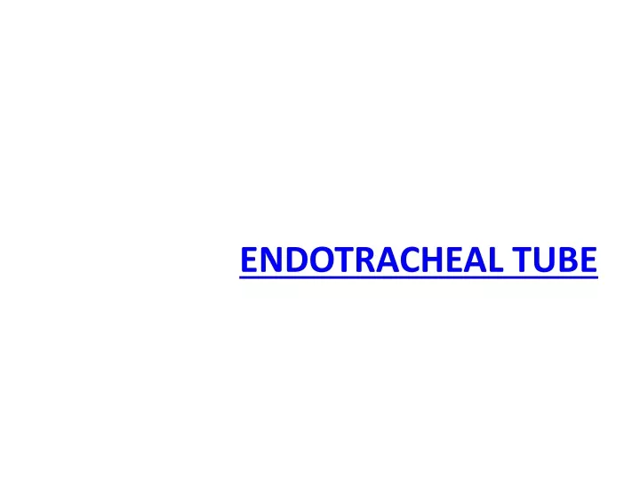 endotracheal tube