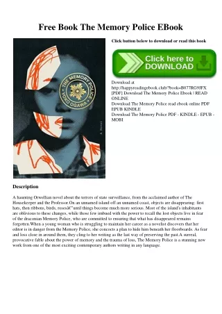 Free Book The Memory Police EBook