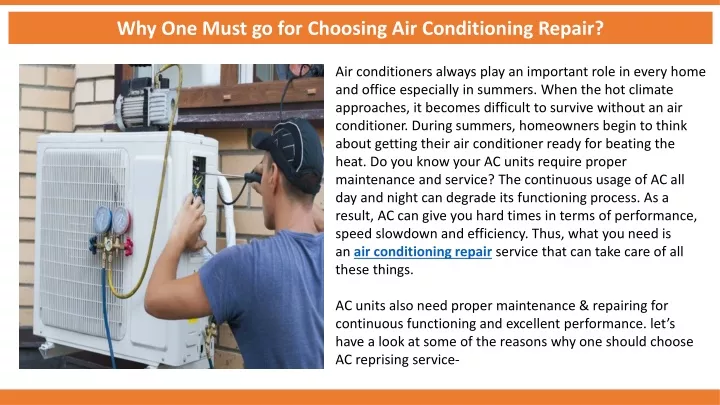 why one must go for choosing air conditioning