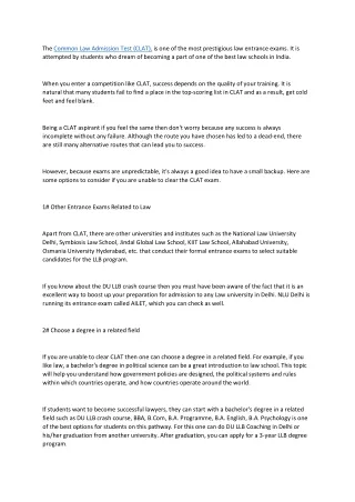 What to do if you are unable to clear CLAT?