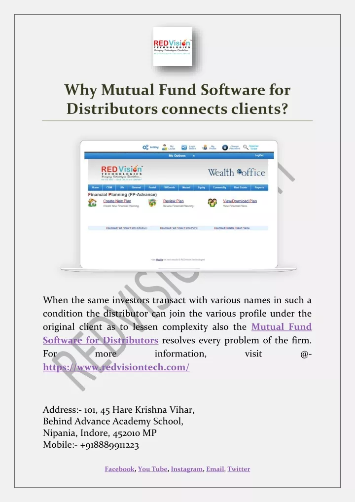 why mutual fund software for distributors