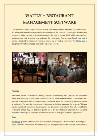 Waitly - Restaurant Management Software