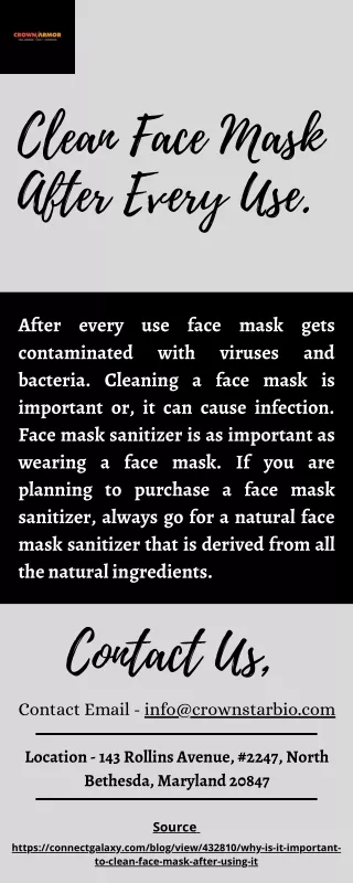 clean face mask after every use