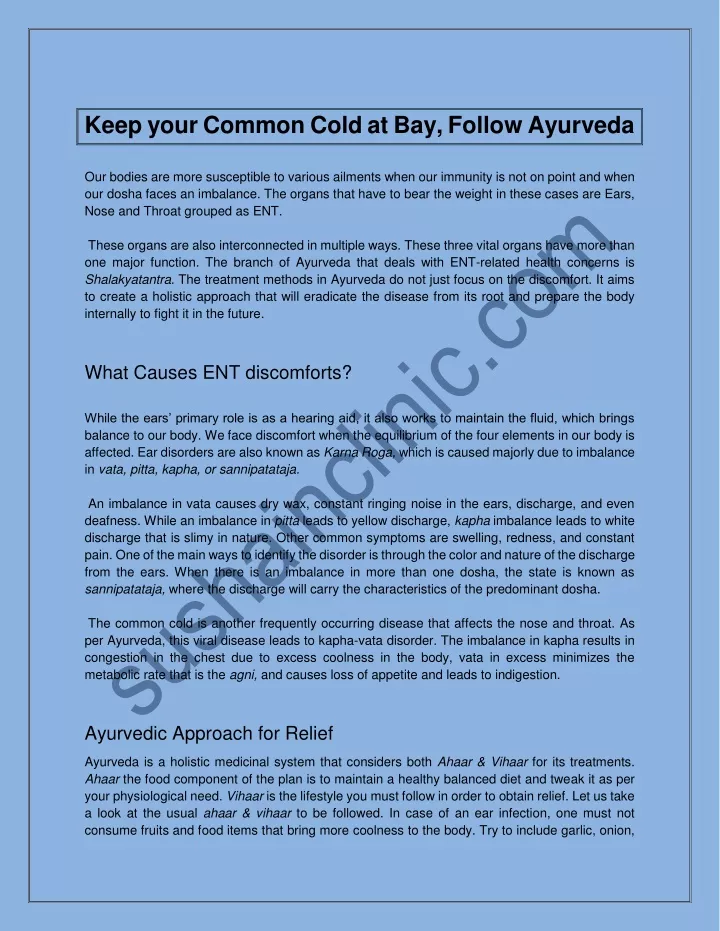 keep your common cold at bay follow ayurveda