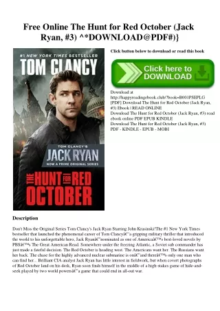 Free Online The Hunt for Red October (Jack Ryan  #3) ^DOWNLOAD@PDF#)}