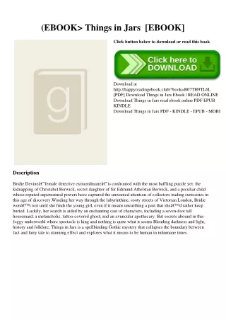 (EBOOK Things in Jars READ [EBOOK]