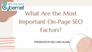 what are the most important on page seo factors