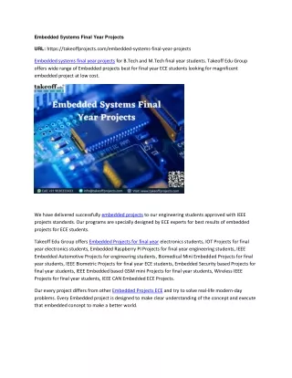 embedded systems final year projects