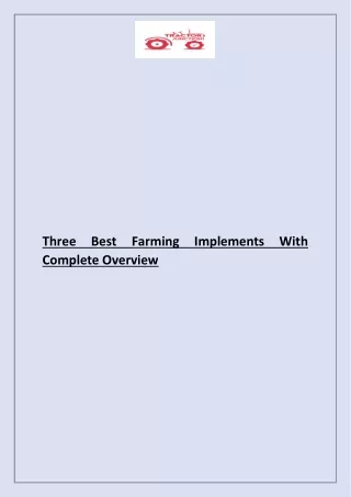 three best farming implements with complete