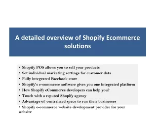 a detailed overview of shopify ecommerce solutions