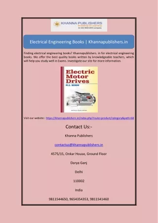 Document1Electrical Engineering Books | Khannapublishers.in