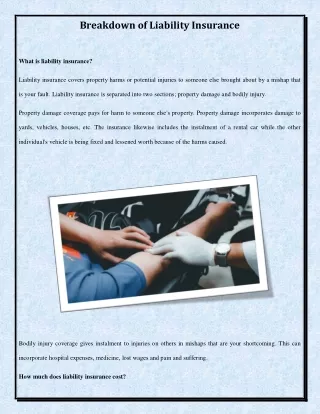 Breakdown of Liability Insurance
